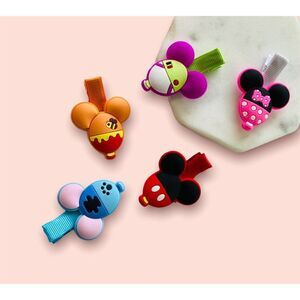 Minnie Mickey Mouse Ears Hair Clips Set for Girl Disney Accessories